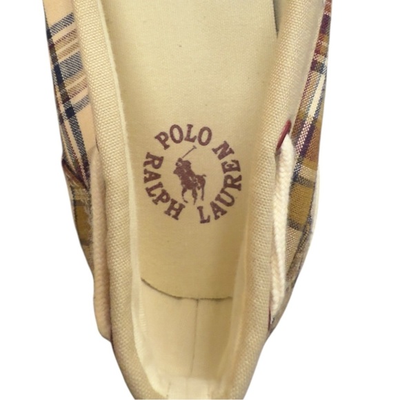Polo by Ralph Lauren Grandpa Preppy Boat Beach Resort Casual Plaid Canvas Shoes - Picture 4 of 11